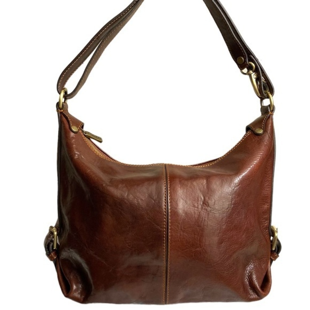 Flotilla brown leather hobo messenger bag
